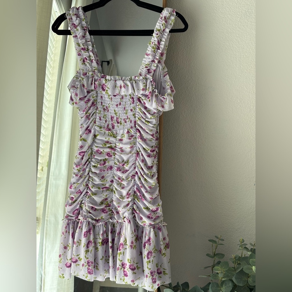 By Anthropologie Sleeveless Square-Neck Ruched Mini Dress - Picture 8 of 8